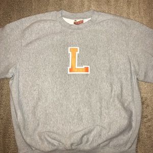 Medium sized Vintage Pro-Weave “L” grey crew neck